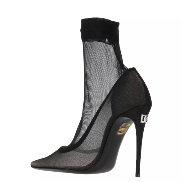 KIM DOLCE&GABBANA Stretch tulle ankle boots $975 - Picture 4 of 15